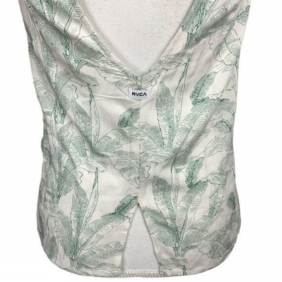RVCA Tank Top XS Tropical Beach Surf Green White - Picture 7 of 7